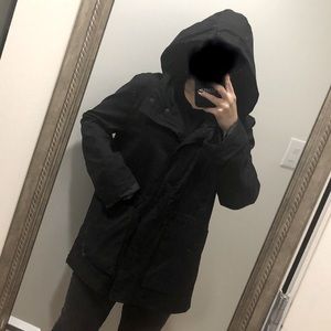 FOREVER 21 Black Hooded Jacket - Water Repellent